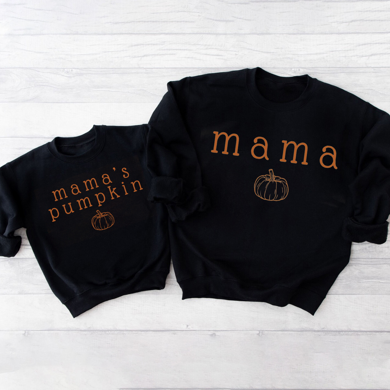 Mama and Mama's Pumpkin Halloween Sweatshirts