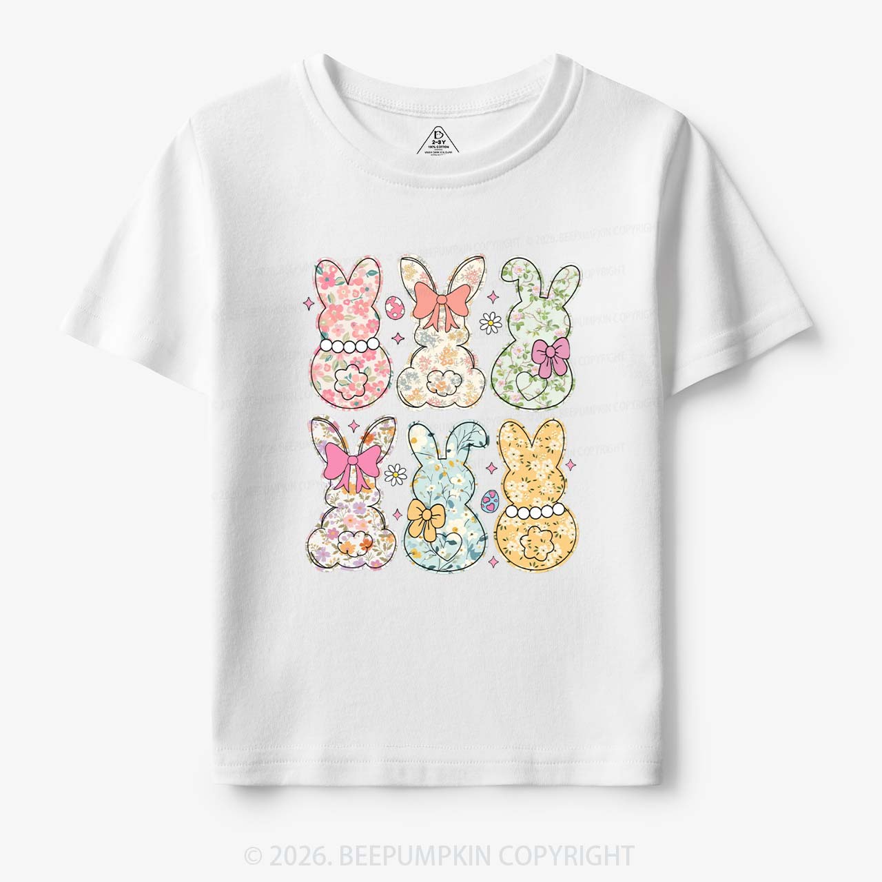 Vintage Spring Floral Bunny Bows Toddler&Kid's Tees