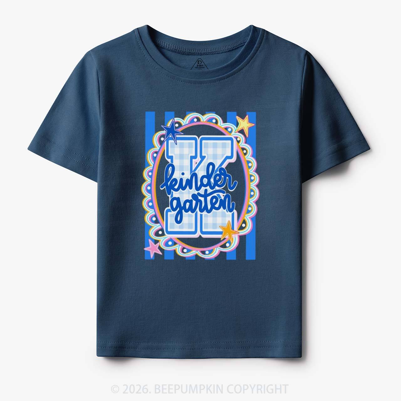 Preppy Blue Gingham Pre-K To Fourth Grade Toddler&Kid's Tees