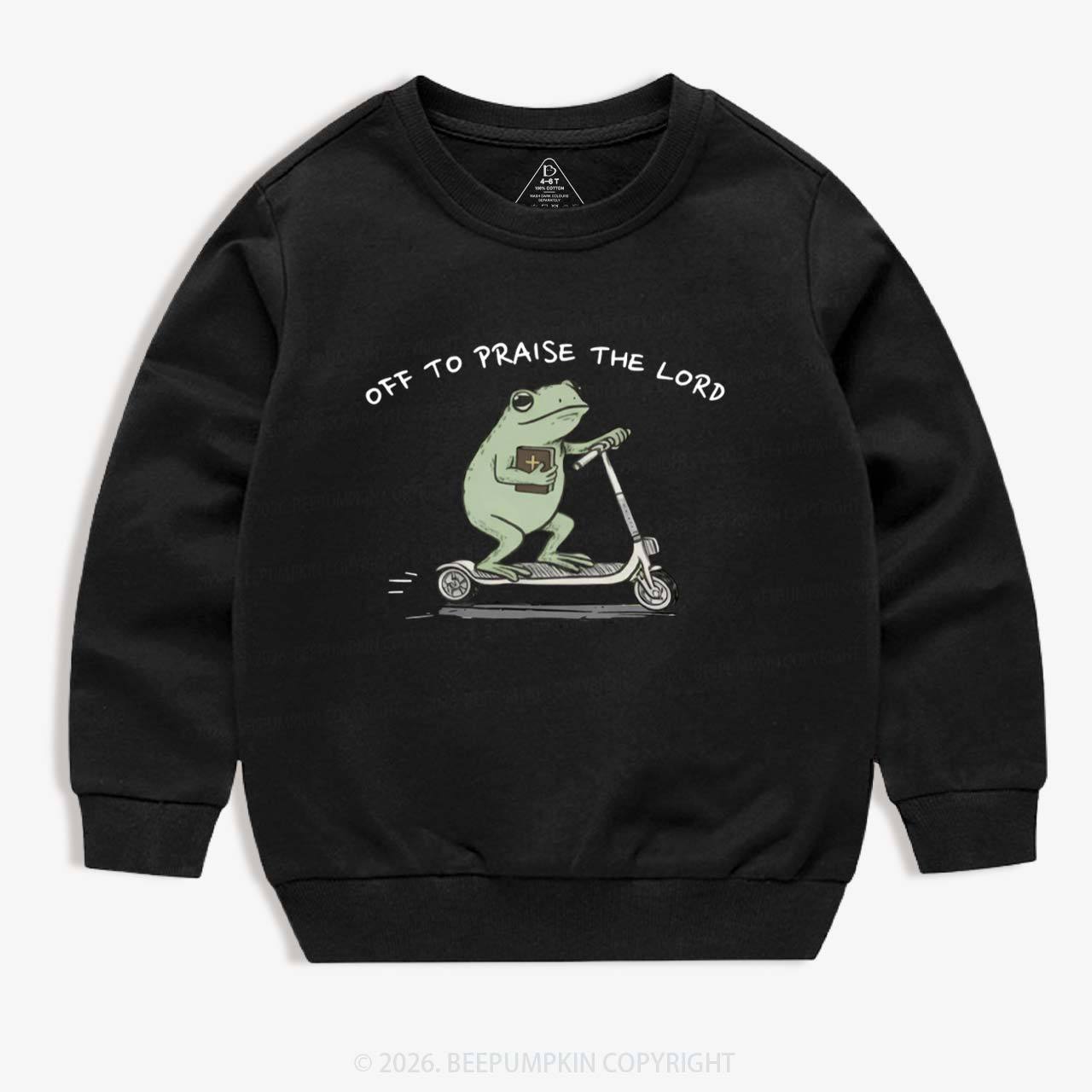 Frog Off To Praise The Lord Kid's Sweatshirt