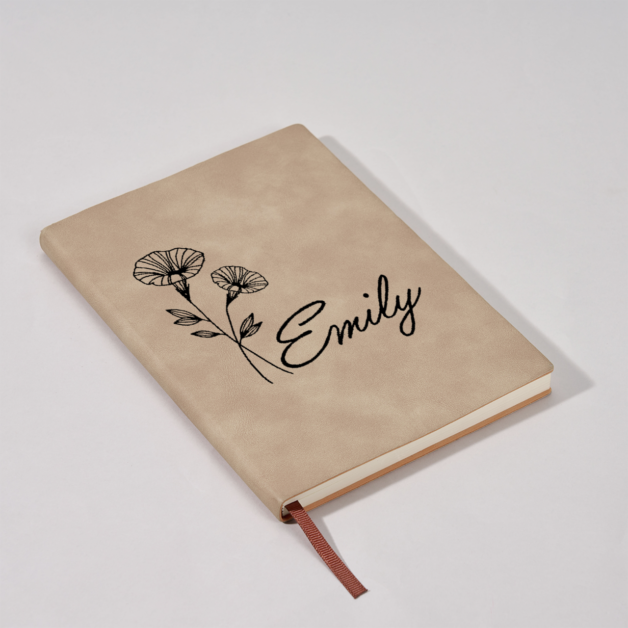 Personalized Birth Flower And Name Notebook
