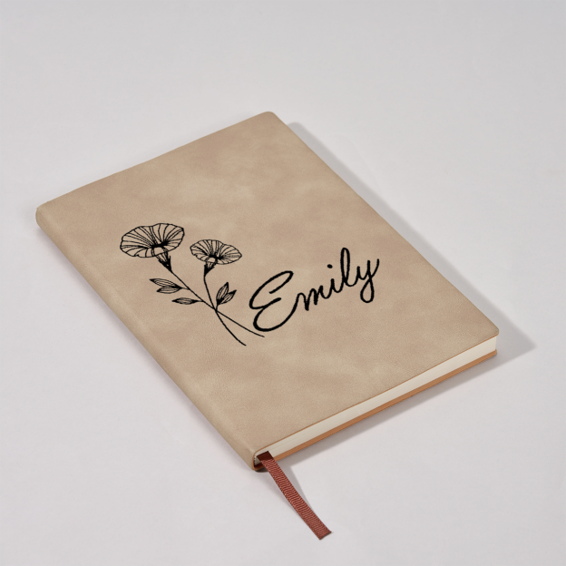 Personalized Birth Flower And Name Notebook
