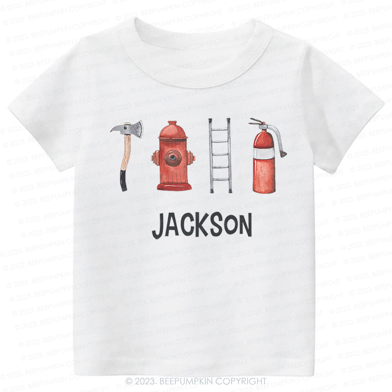 Personalized Firefighter Name -Toddler Tees