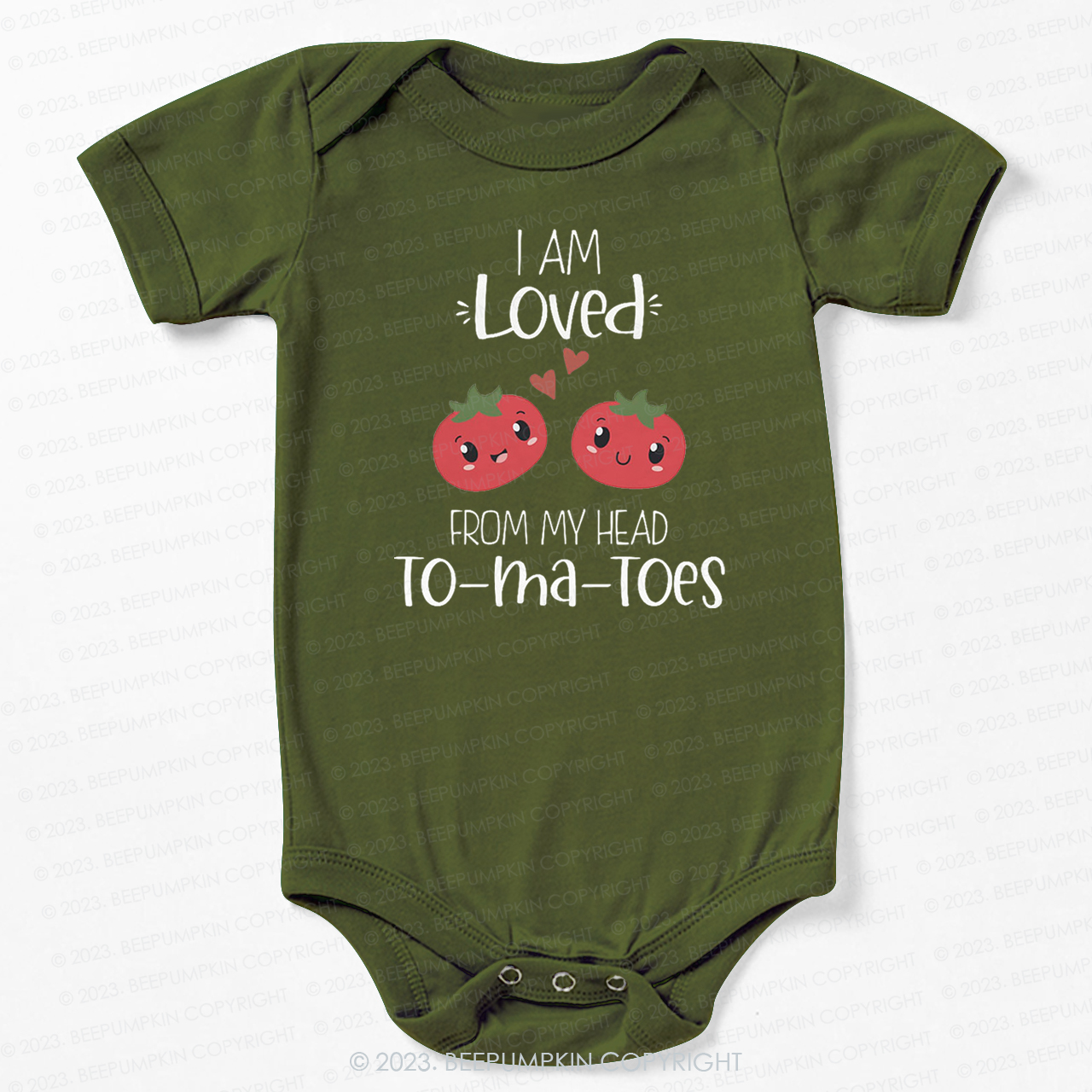 I Am Loved From My Head Tomatoes Bodysuit For Baby