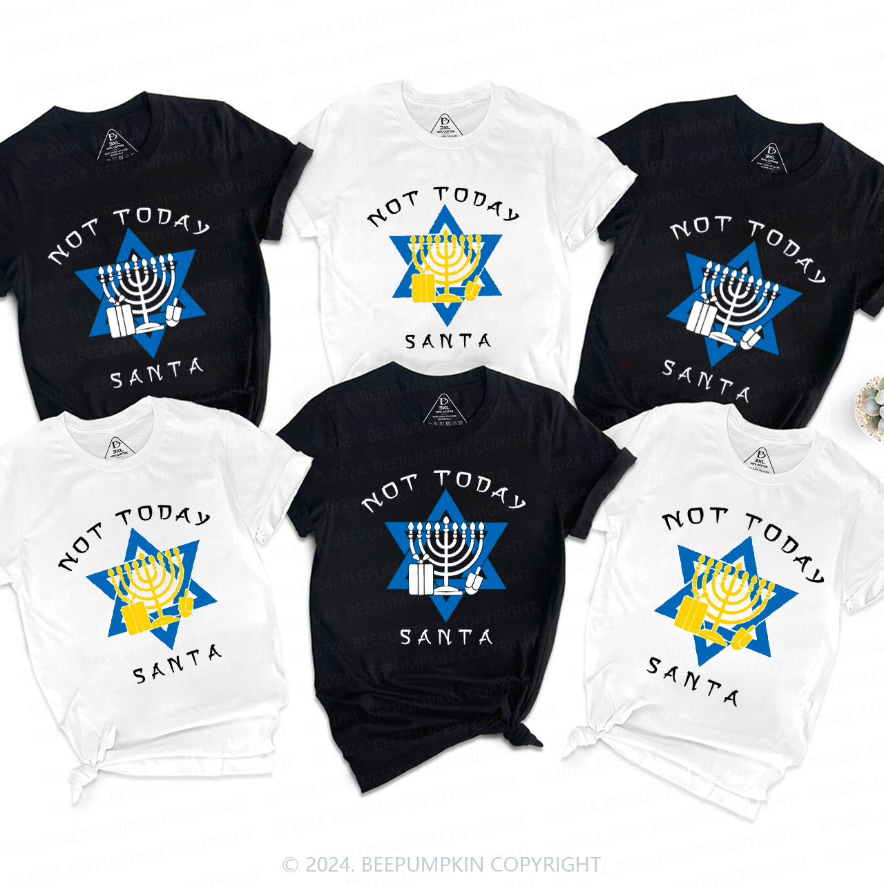 Not Today Santa For Hanukkah Family T-Shirts Beepumpkin