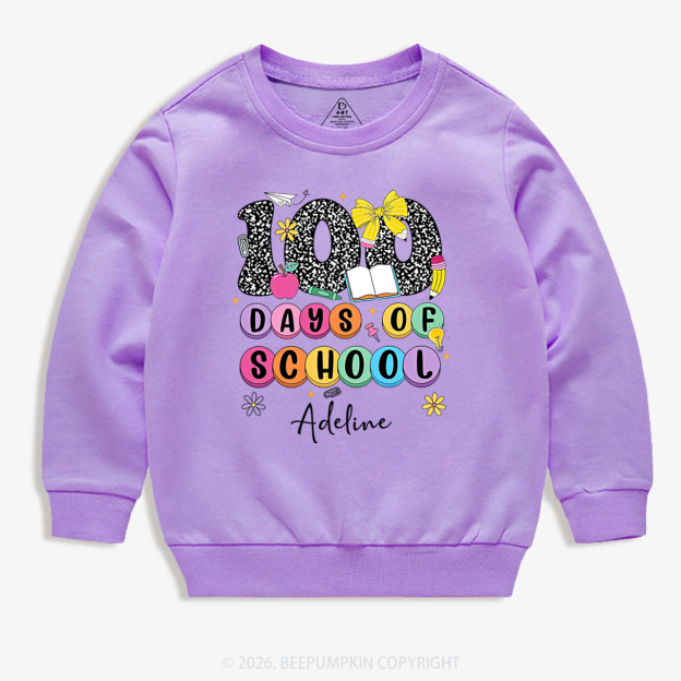 Personalized 100 Days Smarter and Sweeter Toddler&Kid's Sweatshirt