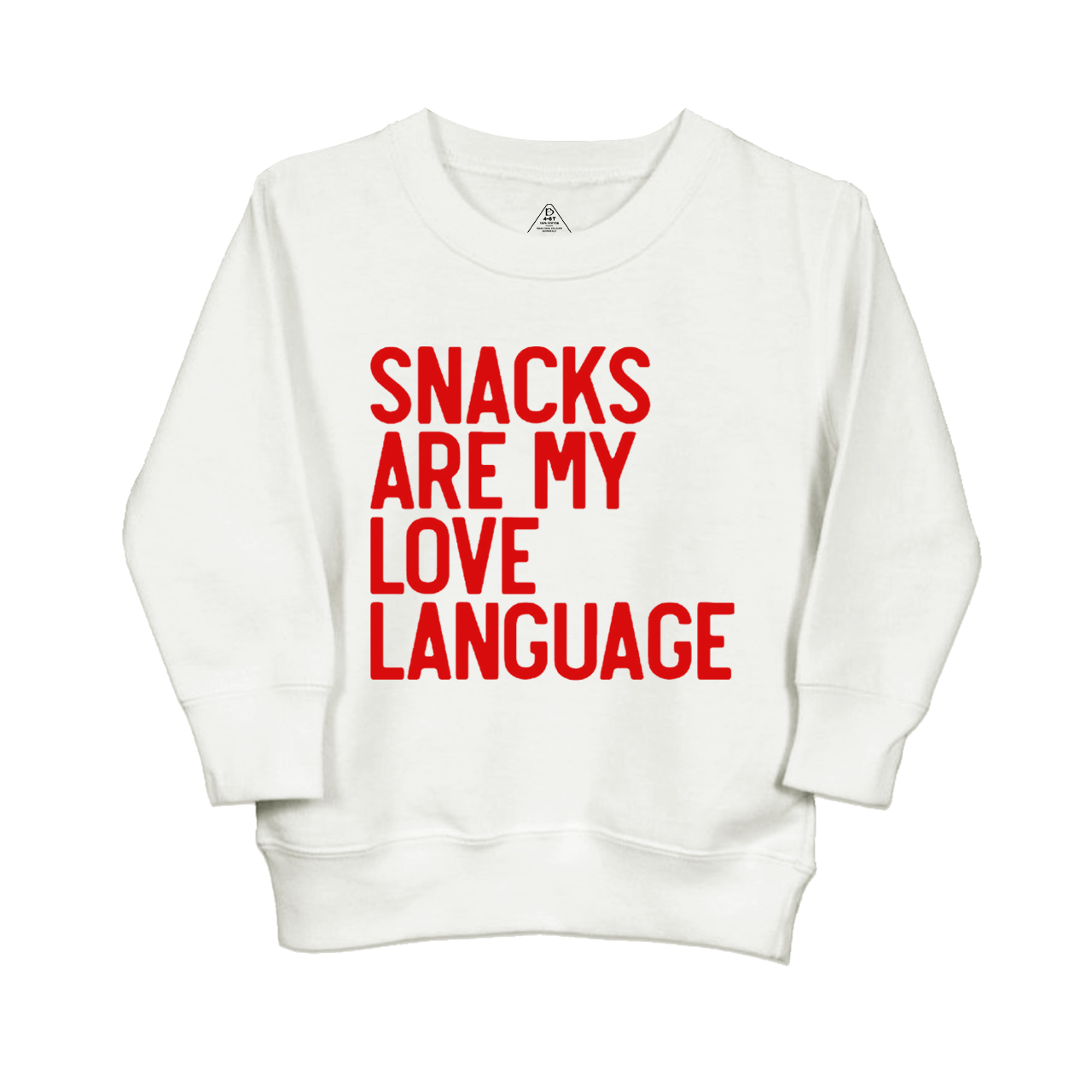Snacks Are My Love Language Kids Sweatshirt