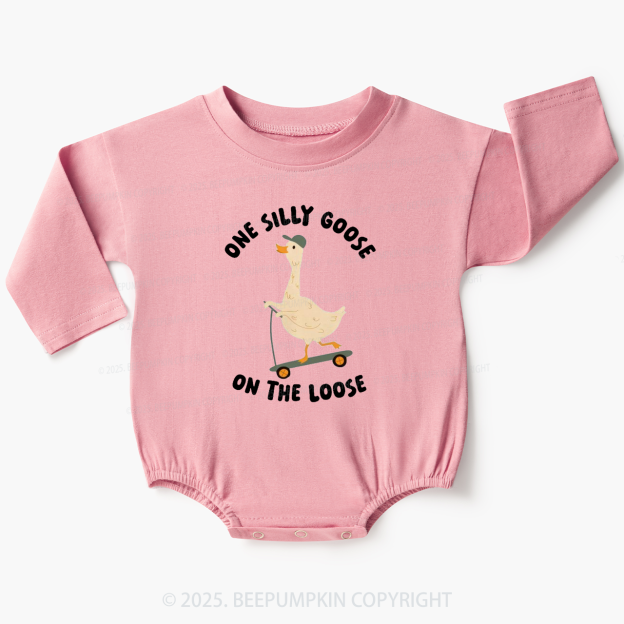 One Silly Goose On The Loose Baby Bubble Romper Beepumpkin