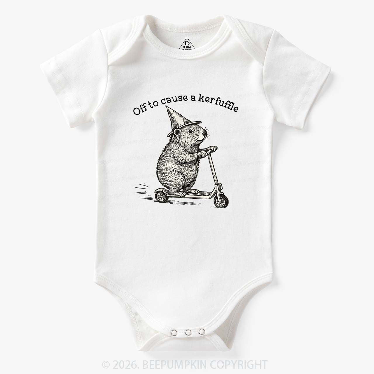 Off To Cause A Kerfuffle Groundhog Scooter Bodysuit