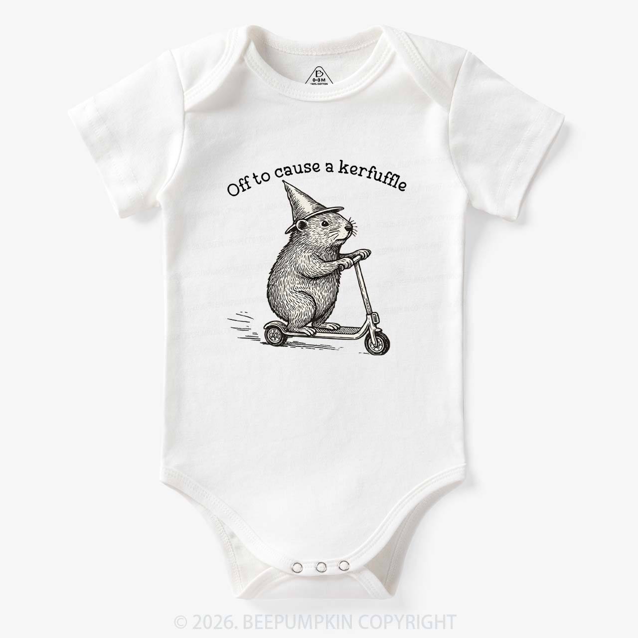 Off To Cause A Kerfuffle Groundhog Scooter Bodysuit