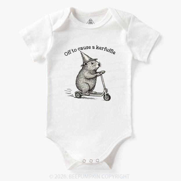 Off To Cause A Kerfuffle Groundhog Scooter Bodysuit
