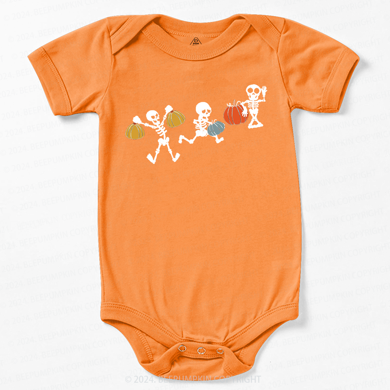 Funny Sportive Skeletons With Pumpkins Baby Bodysuits 