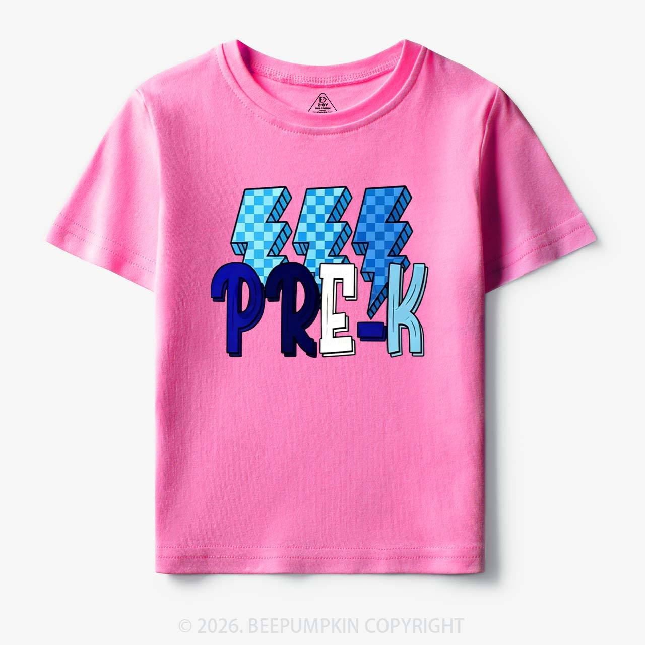 Pixel Blue Checkered Grade Level Toddler&Kid's Tees