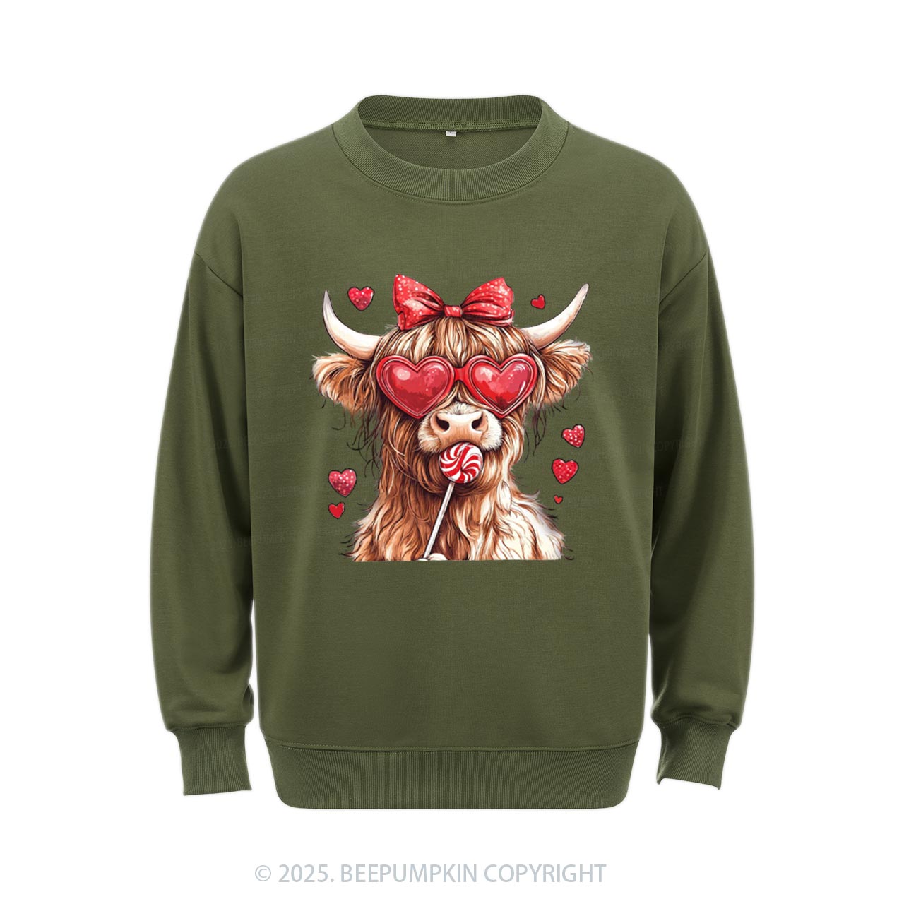Highland Cow Valentine's Day Aldult Sweatshirt