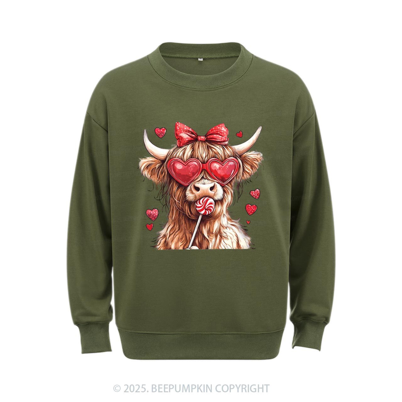 Highland Cow Valentine's Day Aldult Sweatshirt