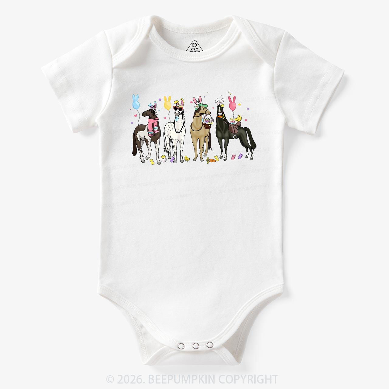 Funny Horse Easte Baby Bodysuit