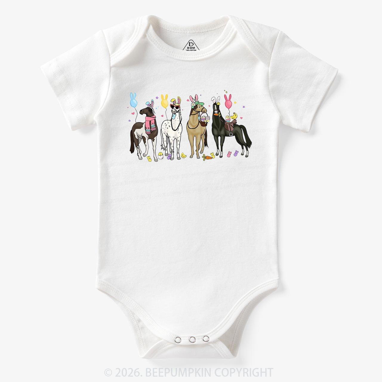 Funny Horse Easte Baby Bodysuit