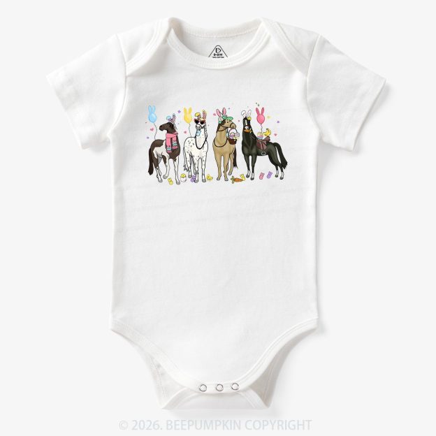 Funny Horse Easte Baby Bodysuit