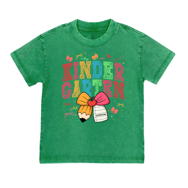 Personalized Girl Back To School Bundle Toddler&Kids Washed Tees