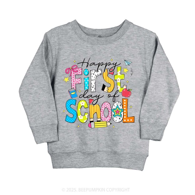 Happy First Day Of School Kid's Sweatshirt