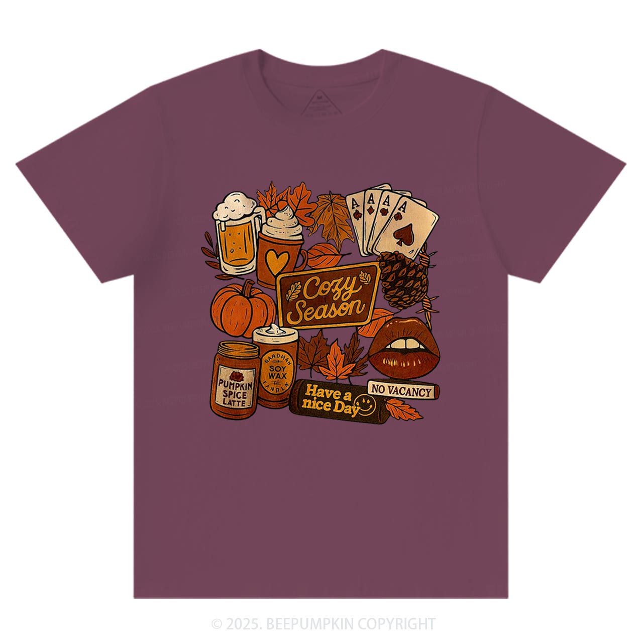 Retro Fall Collage Sublimation T-Shirts Beepumpkin