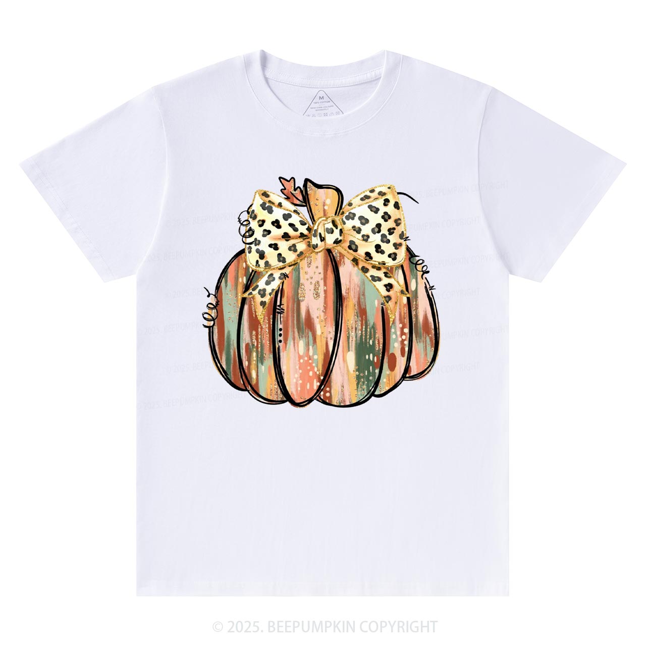 Colorful Coquette Gold Glitter Pumpkin T-Shirts Beepumpkin