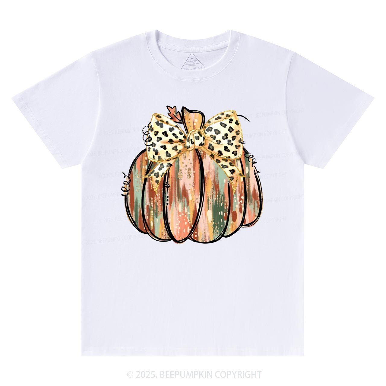 Colorful Coquette Gold Glitter Pumpkin T-Shirts Beepumpkin