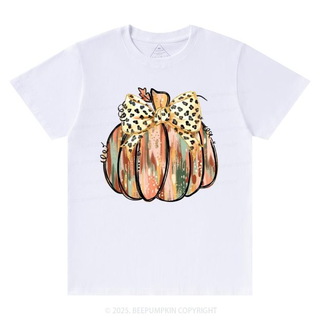 Colorful Coquette Gold Glitter Pumpkin T-Shirts Beepumpkin