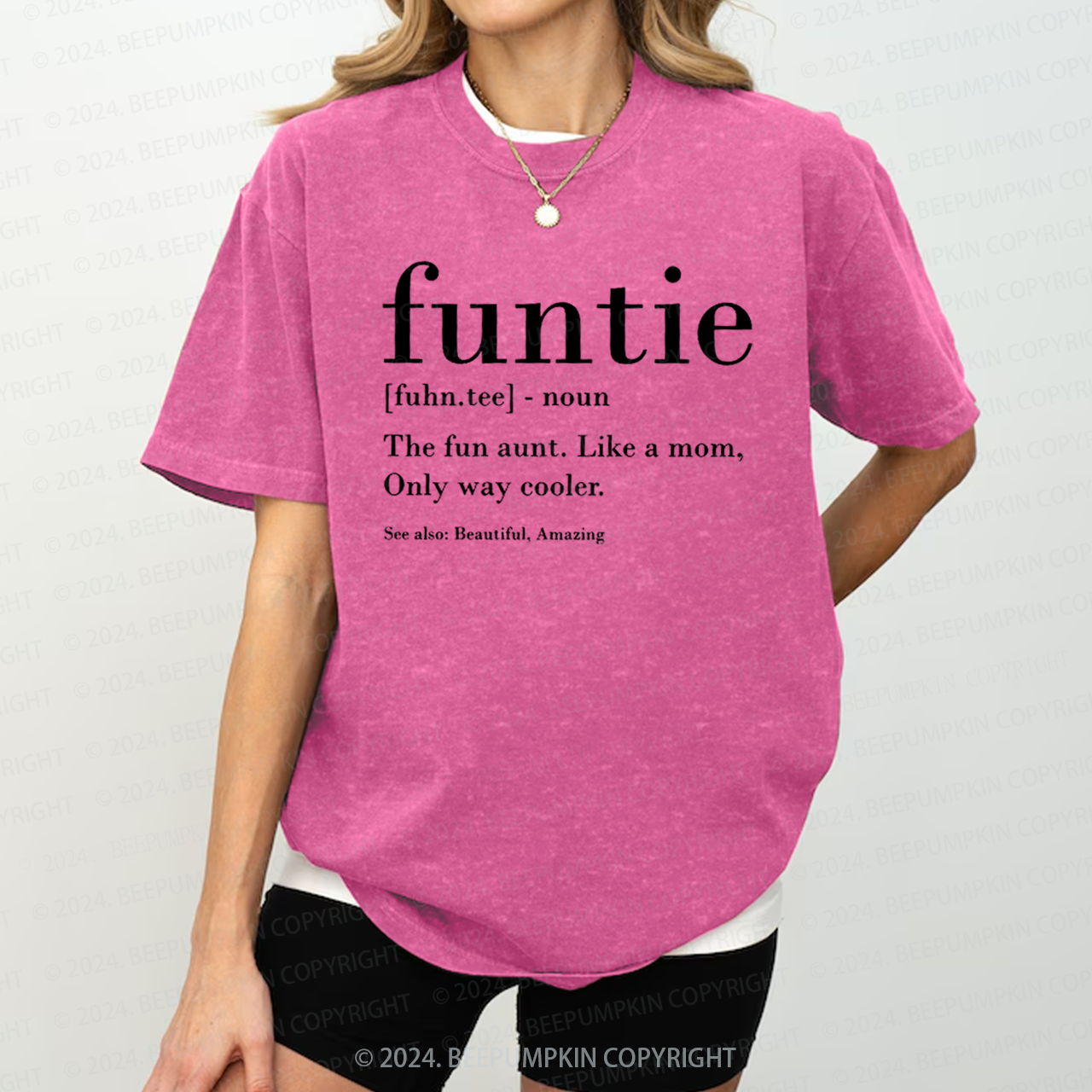 Funtie Definition Aunt Washed Tees