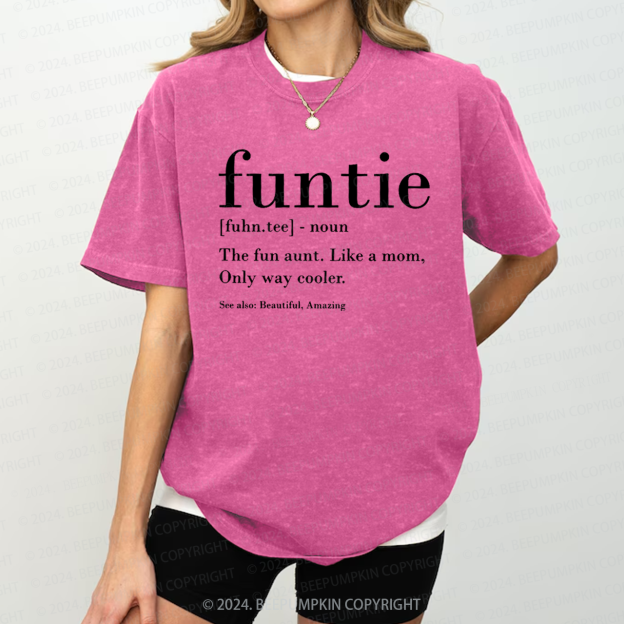 Funtie Definition Aunt Washed Tees