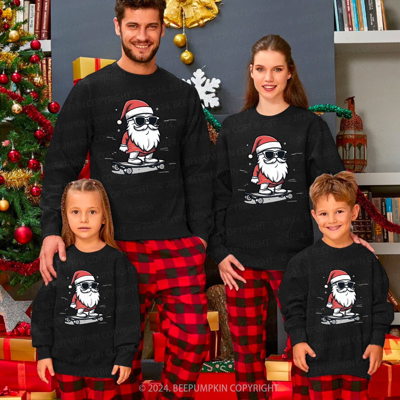 Santa Sunglasses Christmas Claus Family Christmas Sweatshirt