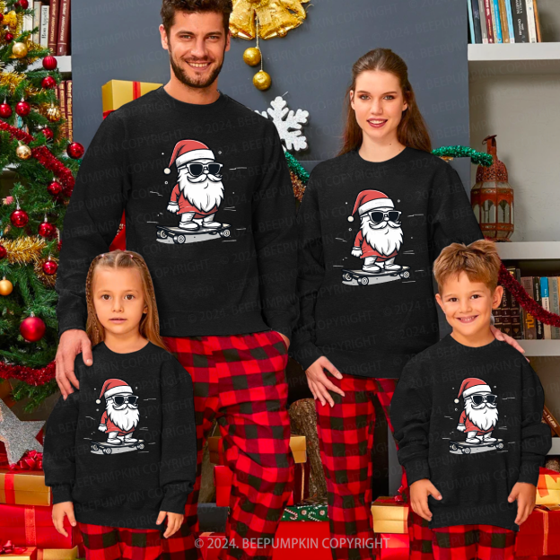 Santa Sunglasses Christmas Claus Family Christmas Sweatshirt