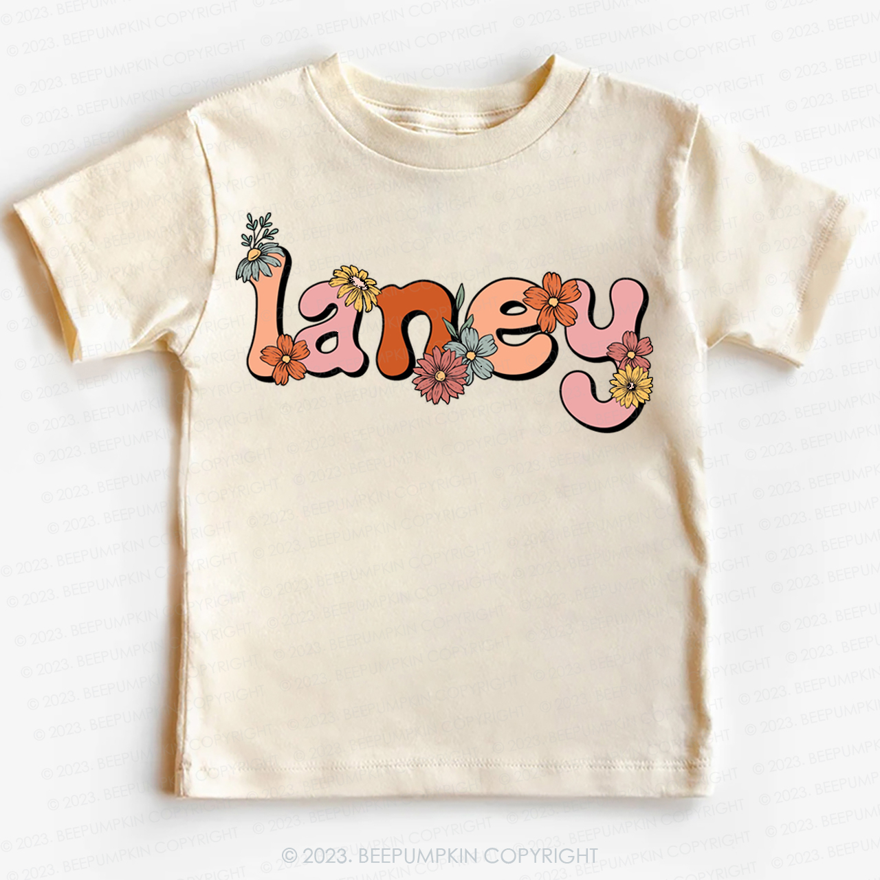 Custom Name Flower Word Art -Toddler Tees