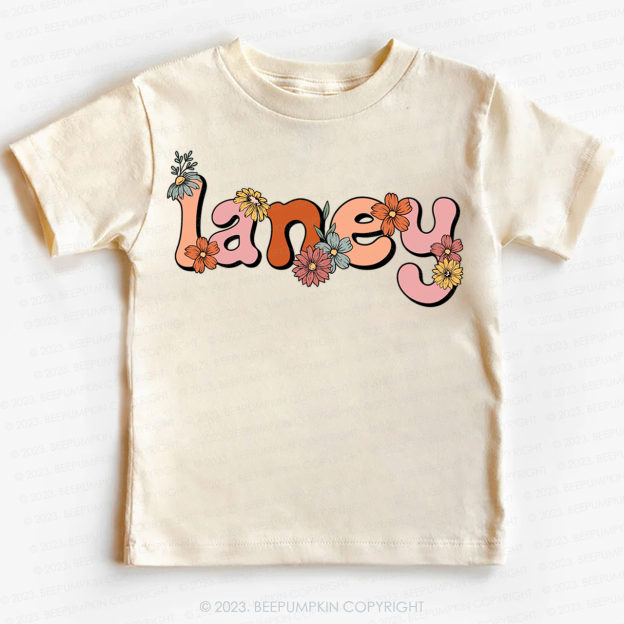 Custom Name Flower Word Art -Toddler Tees