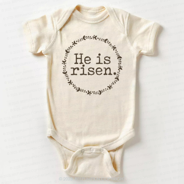 He Is Risen Faith Based Easter Bodysuit For Baby