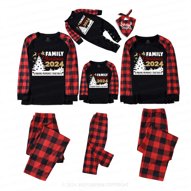 Golden Romantic Christmas  Make Memories Family Matching Pajamas Beepumpkin