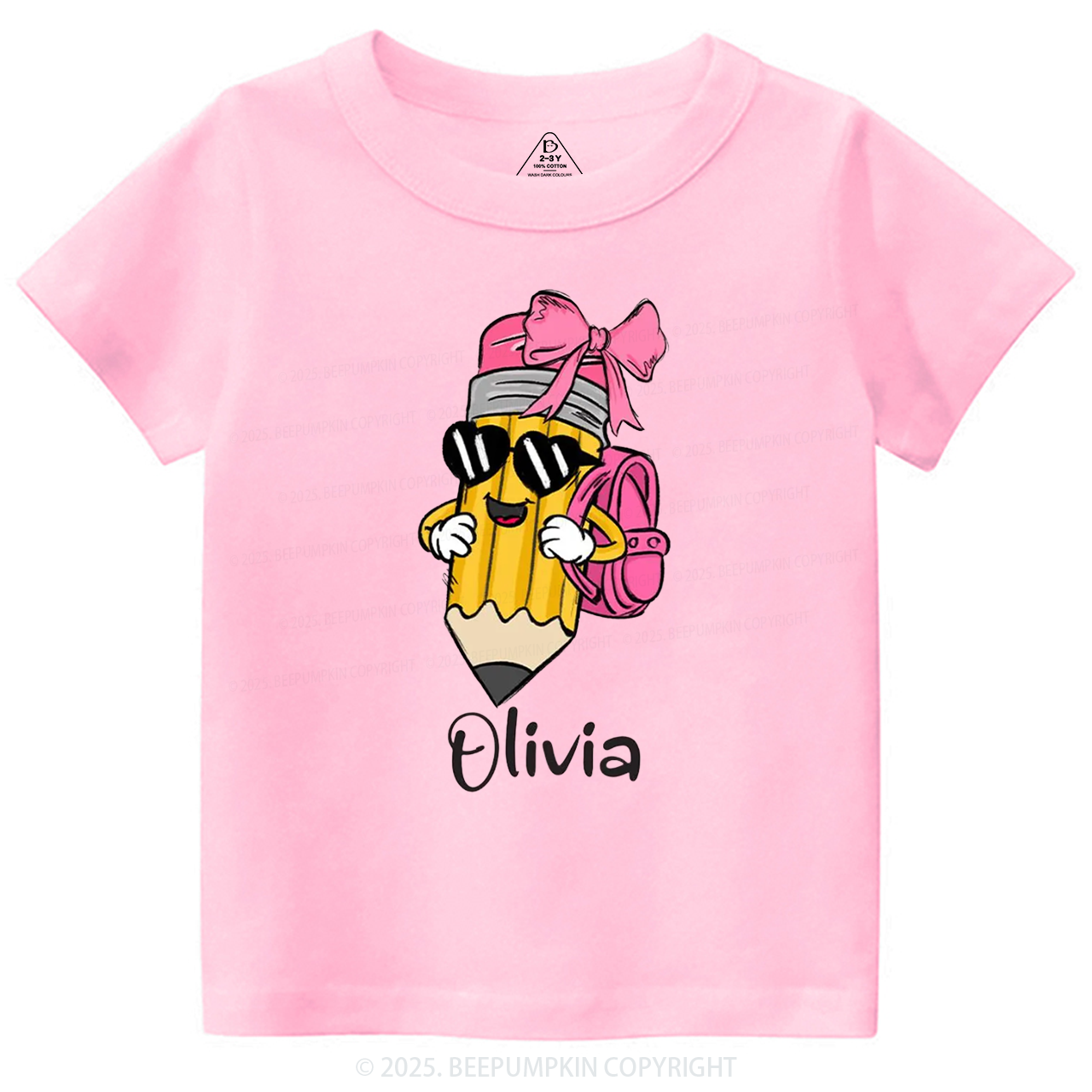 Personalized Boy Girl Pencil Toddler&Kid's Tees Beepumpkin