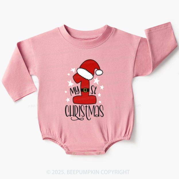 My 1st Christmas Baby Bubble Romper Beepumpkin