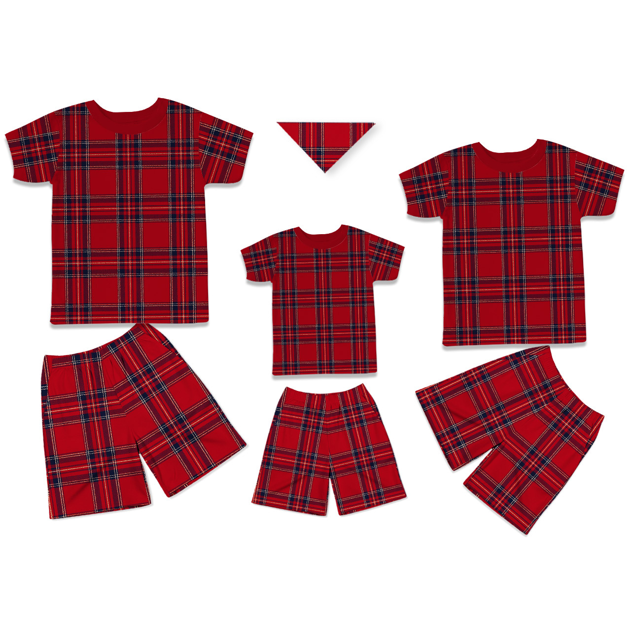 Classic Red Plaid Comfort All-Over Print Short Family Matching Pajama