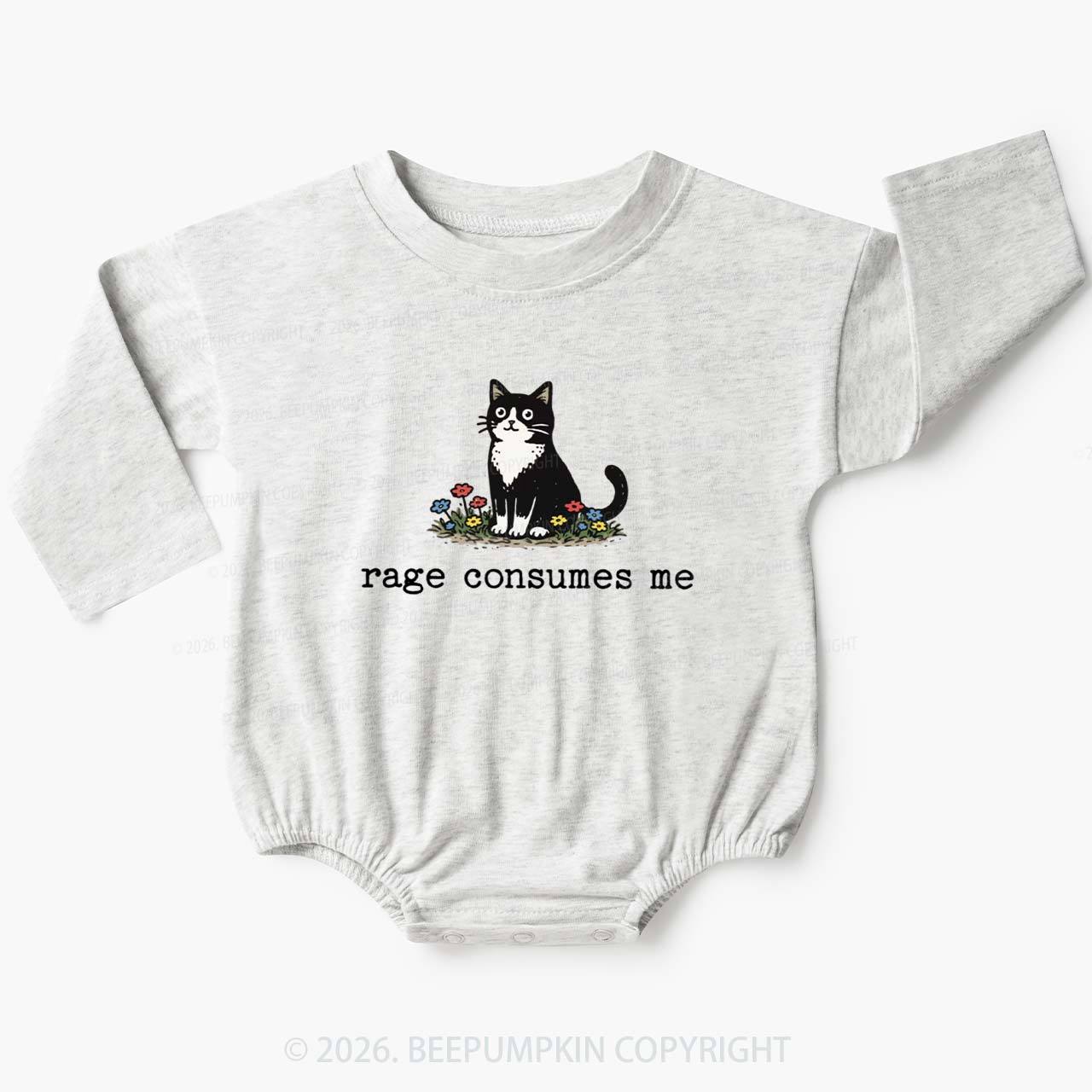 Funny Cat Rage Consumes Me Baby Bubble Romper
