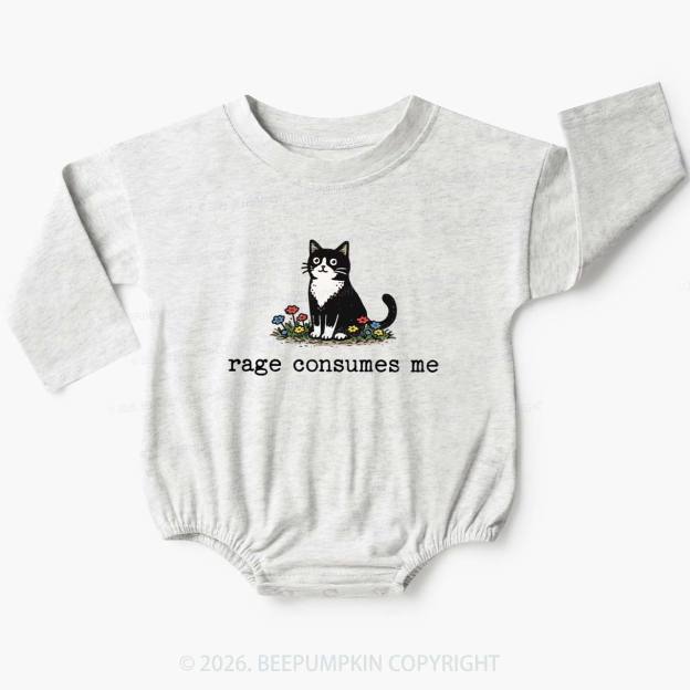 Funny Cat Rage Consumes Me Baby Bubble Romper