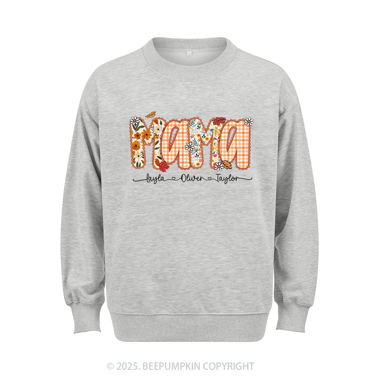 Personalized Preppy Fall Pumpkin Lace Sweatshirt Beepumpkin