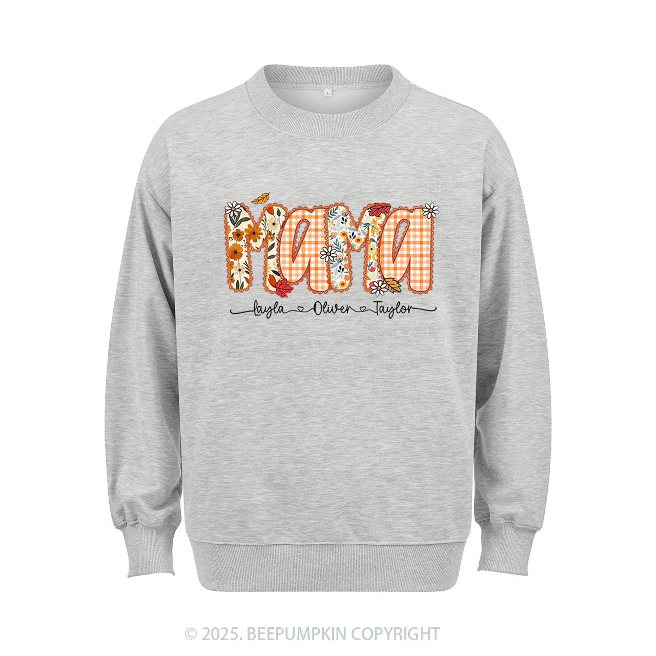 Personalized Preppy Fall Pumpkin Lace Sweatshirt Beepumpkin
