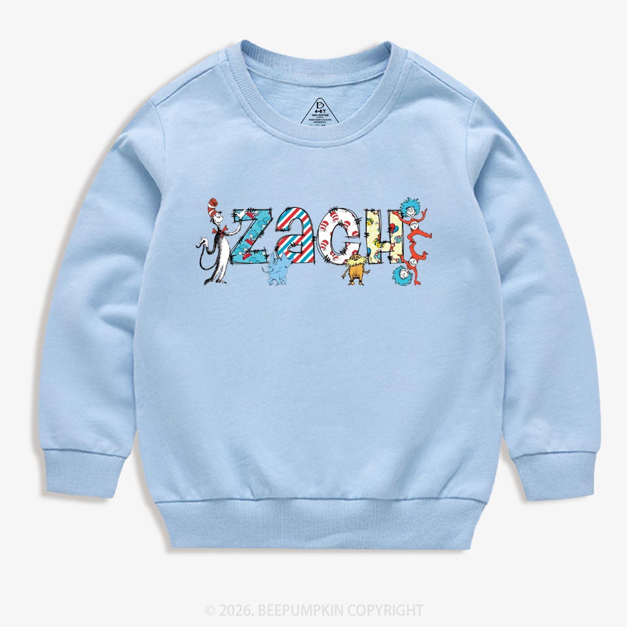 Personalized Seuss‑Style Letter Art Toddler&Kids Sweatshirt