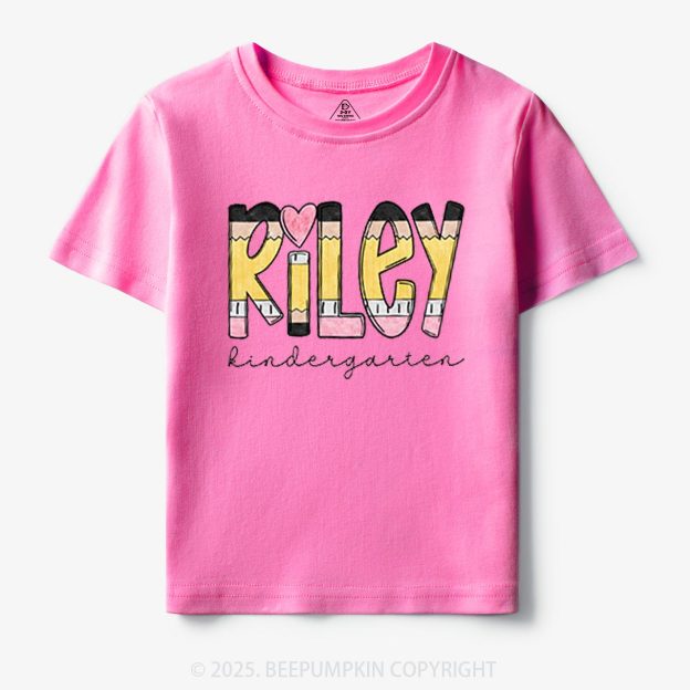 Personalized Pencil Letter Name Toddler&Kid's Tees Beepumpkin