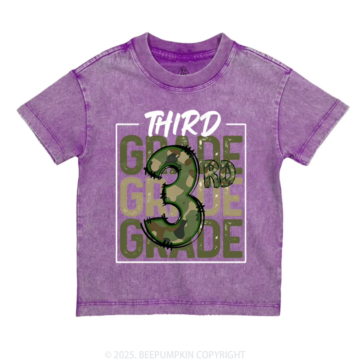 Personalized Camo Back to School Toddler&Kids Washed Tees