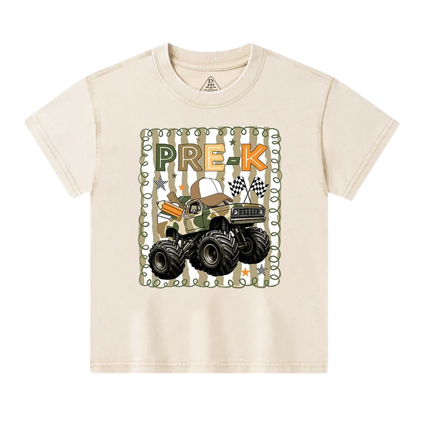 Personalized Truck For Boy Toddler&Kids Washed Tees