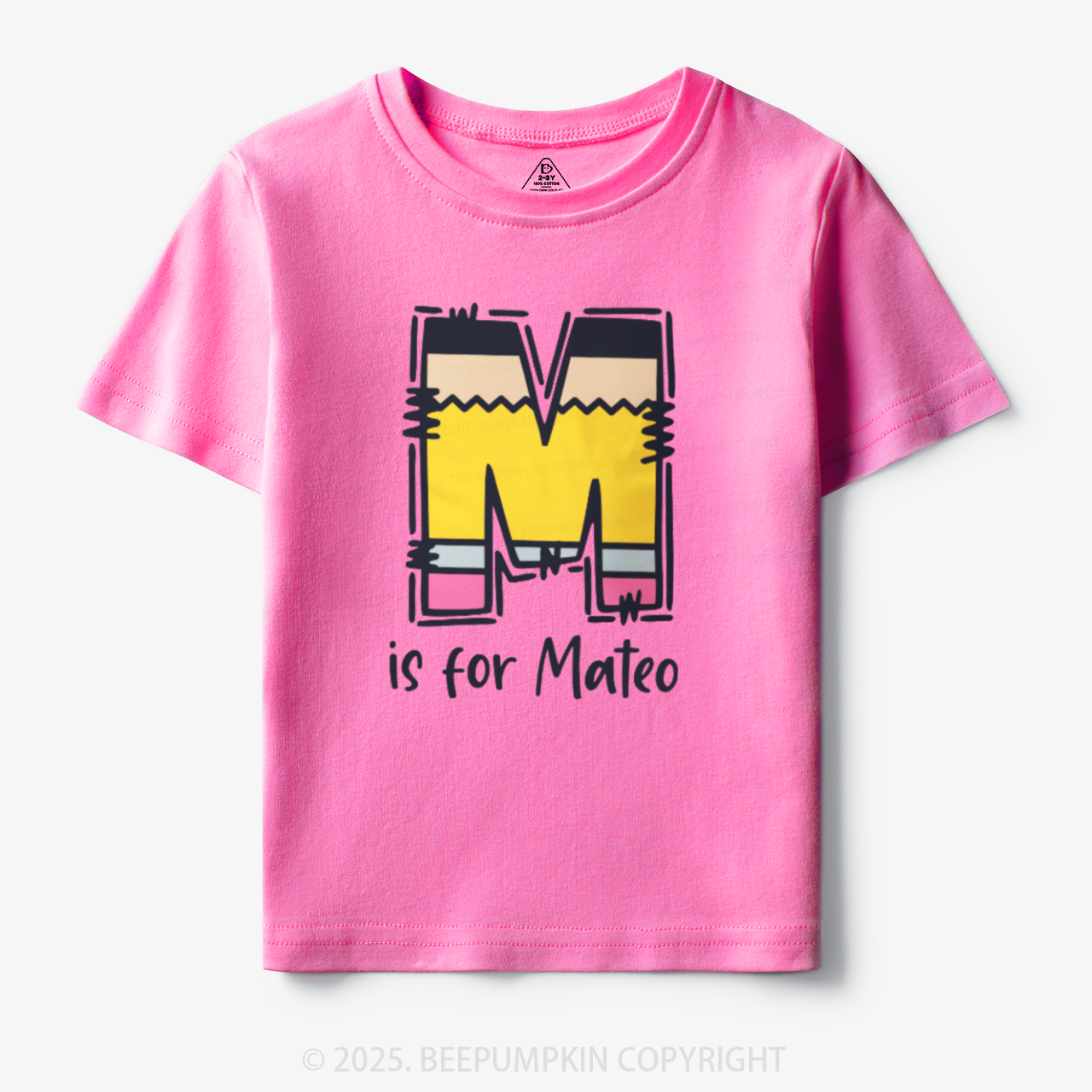 Personalized Pencil Letter Toddler&Kid's Tees Beepumpkin