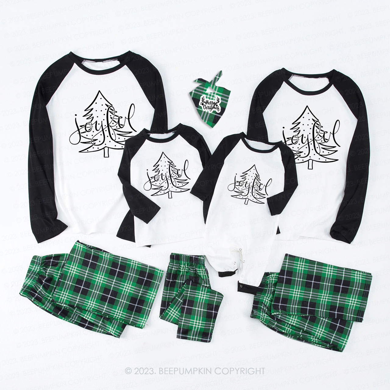 Merry And Bright Joyful Matching Pajamas For Family Beepumpkin