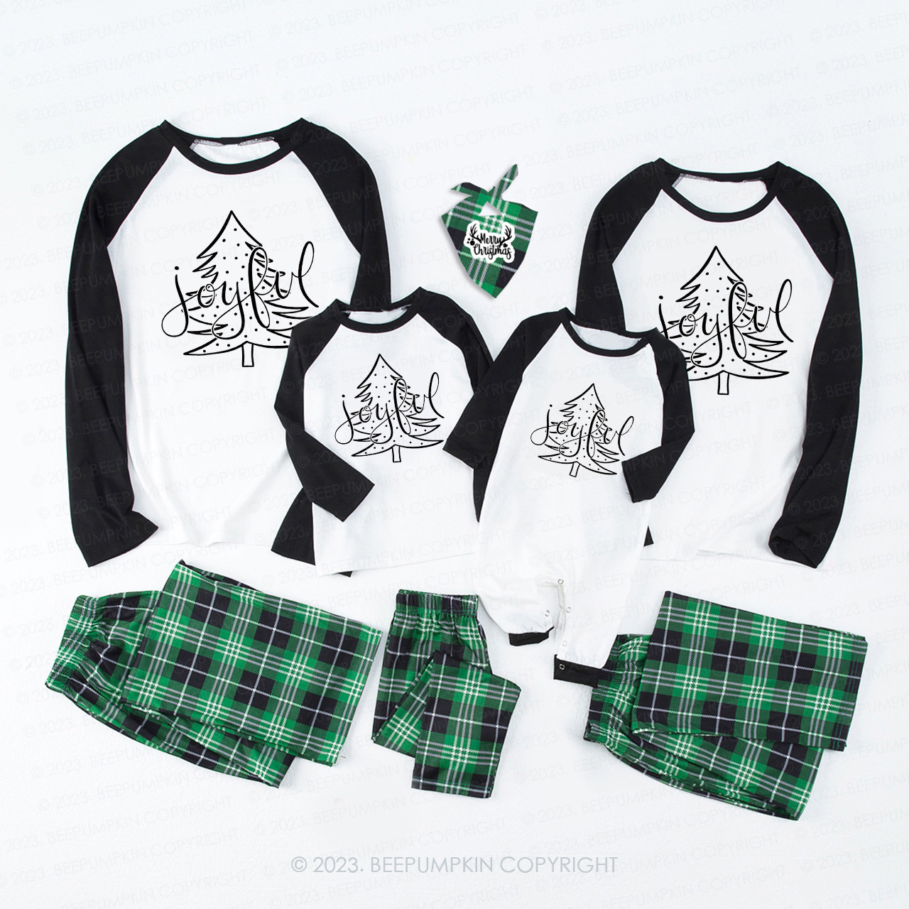 Merry And Bright Joyful Matching Pajamas For Family Beepumpkin